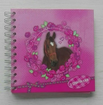 Pamiętnik zeszyt konie I love horses + naklejki