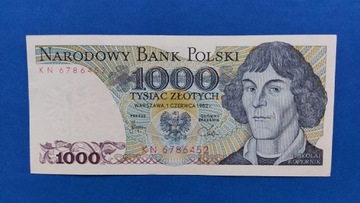 Banknot 1000 zł z 1982r. Seria KN.