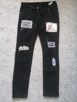 Spodnie czarne rozciągliwe jeansy