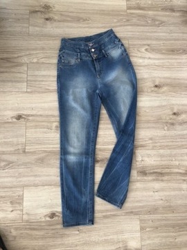 Spodnie MET in jeans 27 S/M wysoki stan denim