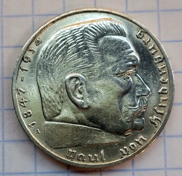 1939 Niemcy srebrnych 2 reichsmarki ,A,