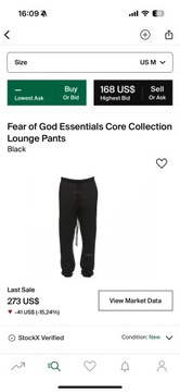 Essentials lounge pants size M