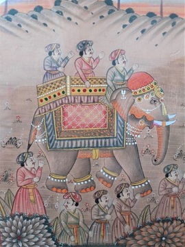 Manuskrypt hinduski, 15x25cm, w oprawie 26x36cm.