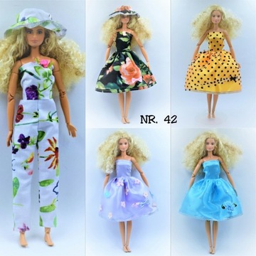 Zestaw ubranek dla lalki typu Barbie - 5 sztuk