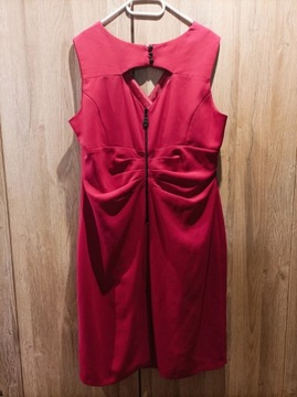 Efektowna elegancka czerwona sukienka r.48