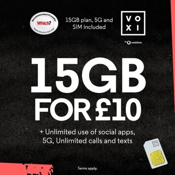 Karta,starter sim VOXI UK 3w1Europa  roaming