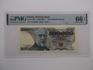 500000 złotych 1990 ser.L  PMG66   EPQ