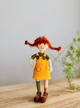 Szydełkowa LALKA  Pippi  handmade/rękodzieło