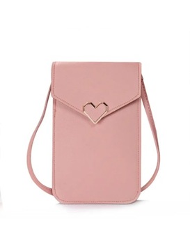 Torebka na telefon etui crossbody czarna różowa 