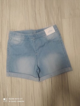 Nowe krótkie spodenki jeans dziewczynka H&M r. 134