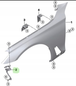 Uchwyt błotnika lampy lewyf30 f31