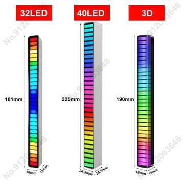 Oświetlenie RGB 32 diody, sterowane dźwiękiem, USB