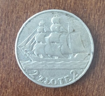 Moneta 2zł Żaglowiec, 1936