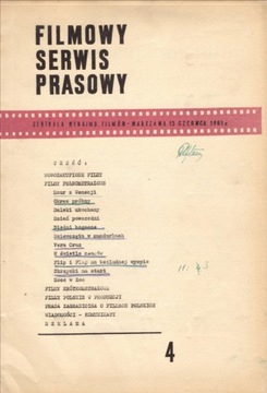Filmowy Serwis Prasowy nr 4/15 Czerwca 1961 r.