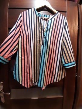 Kolorowa koszula damska paski wiskoza r. 50/ 5XL