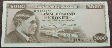 Islandia 5000 kron 1961 UNC