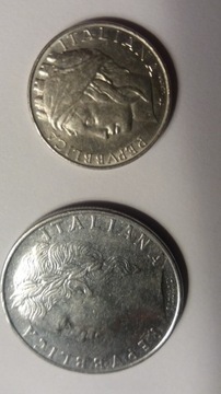 Italia - 2 monety 100 lirów  1976 +50 lirów  1997