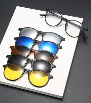 oprawki do okularów okularowe z nakładkami 5x NOWE