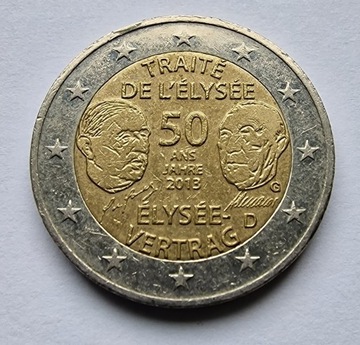 FRANCJA 2 EURO 50 ANS JAHRE TRAITÉ DE L'ÉLYSÉE