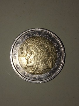2 euro z 2002r. Włochy Dany  Alighieri.