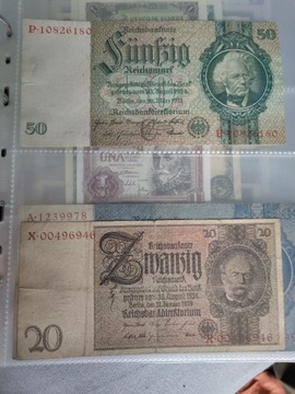 Zestaw ok.30+ banknotów starych Niemieckich