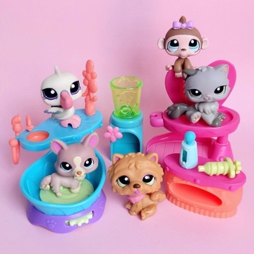 LPS Littlest Pet Shop ZESTAW 5 figurek + dodatki