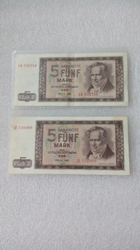 Banknoty niemieckie 5 marek 1964r