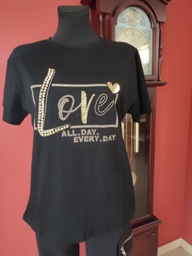 Tshirt bluzka  Mint  Love  S  czarny