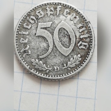 50 pfennig 1940 D Niemcy. 