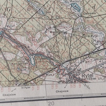 Mapa WIG 1938 Brusy Rytel k. Bydgoszcz 