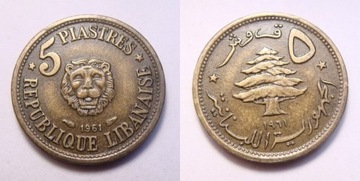 Liban 5 piastres 1961