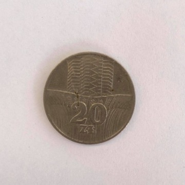 Moneta 20 zł z 1976r. bez znaku menniczego 
