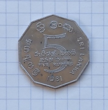 (1926) Sri Lanka 5 rupii 1981 okolicznościowa 