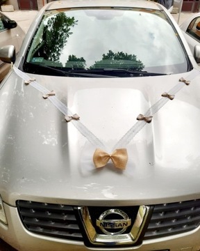 Dekoracja auta na ślub boho rustykalna