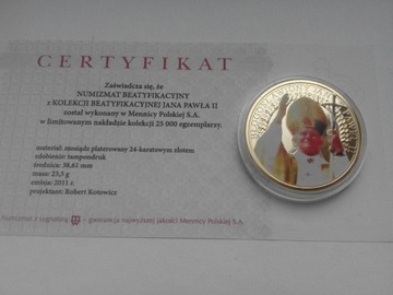 moneta beatyfikacja Jana Pawła II