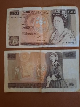 2 banknoty 10 funtowe