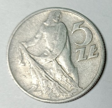 MONETA  POLSKA  5 ZŁOTYCH 1960. RYBAK (118)