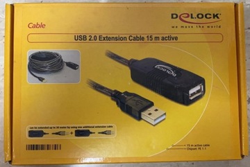 NOWY Przedłużacz USB DeLOCK aktywny 15 m