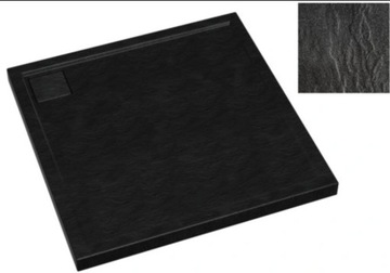 Brodzik Reihe Mono Black Stone kwadratowy 80x80 cm