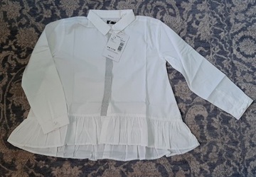 Biała bluzka długi rękaw r.128 endo elegancka