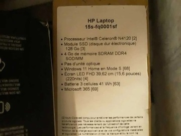 Laptop HP 15s-fq0001sf 