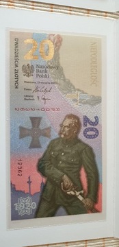 Banknot bitwa warszawska.UNC w folii bankowej.