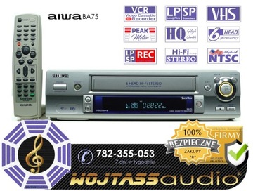 Magnetowid AIWA BA75 6-głowic Hi-Fi  LP VCR VHS