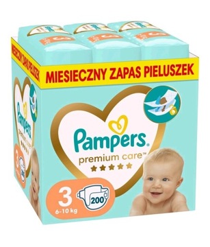 Pieluchy Pampers Premium Care 3 200 szt. GIGA PAKA
