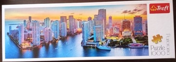 Puzzle panorama; Miami o zmroku; 1000 elementów 