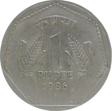Indie 1 rupee 1986, KM#79.1