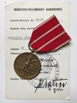 Medal wojska legitymacja 4 krotnie nadany 