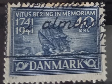 Znaczek pocztowy Dania 1941r.200 r.Śm.Vitus Bering
