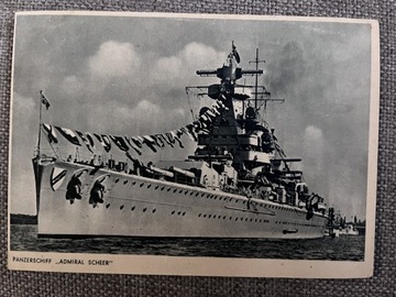 Pocztówka ciężki krążownik „Admiral Scheer”