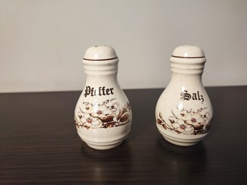 Stary ceramiczny przyprawnik sól pieprz Vintage 
